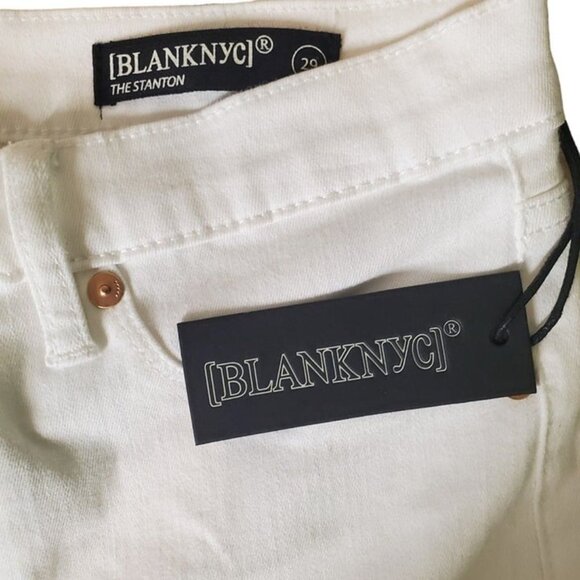 BlankNYC The Stanton Capri Stretch Denim Jeans Mid Rise Cropped White Sz 29 NEW - Picture 4 of 10